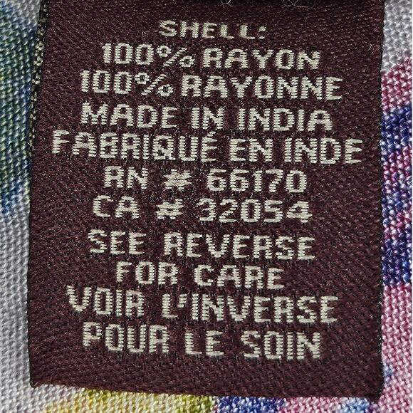 RANNA GILL WOMEN'S FLORAL PLEATED SLEEVELESS 100% RAYON BLOUSE TOP SIZE MEDIUM - Picture 7 of 7